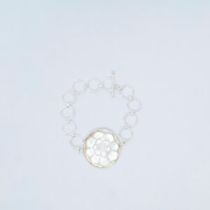 Mother of pearl Handmade 925 Sterling Silver Bracelete.